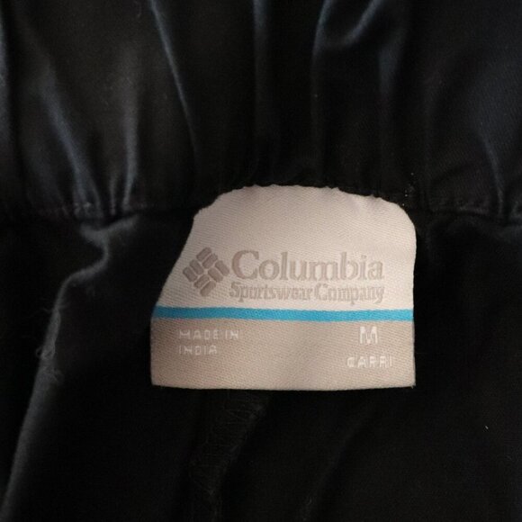 Columbia Women's Sz M Black Cropped Capri Pull On Stretch Hiking Stretch Pants - Picture 11 of 12